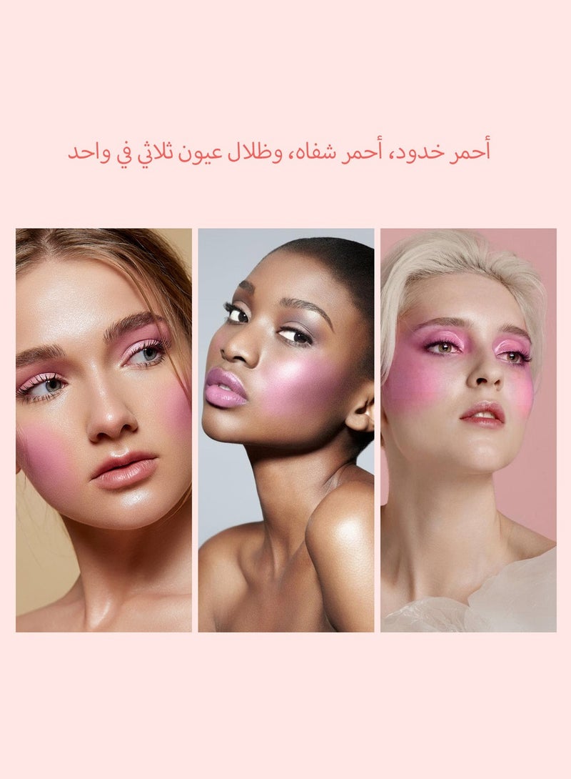 مهارات أحمر الخدود الهلامي من MUHRATII - لون جيلي مائي مبرد للشفاه والخدود - أحمر خدود مرطب يدوم طويلاً للخدود والشفاه وتحت العينين (#1 أحمر أرجواني)  - Image 3