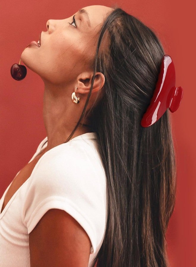HAIMEIKANG Large Acetate Hair Claw Clip for Women - French Style Hair Claws for Thick Hair with Non-Slip Teeth, Hair Accessories for Updos, Buns & Ponytails - Image 4