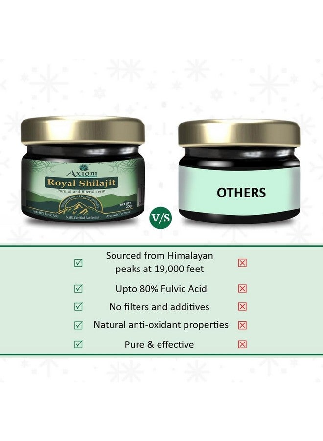 Axiom Royal Shilajit/Shilajeet Resin - 20g | With 80% Fulvic Acid | Helps to Boost Stamina, Energy, Power and Testosterone Levels |100% Ayurvedic - Image 5