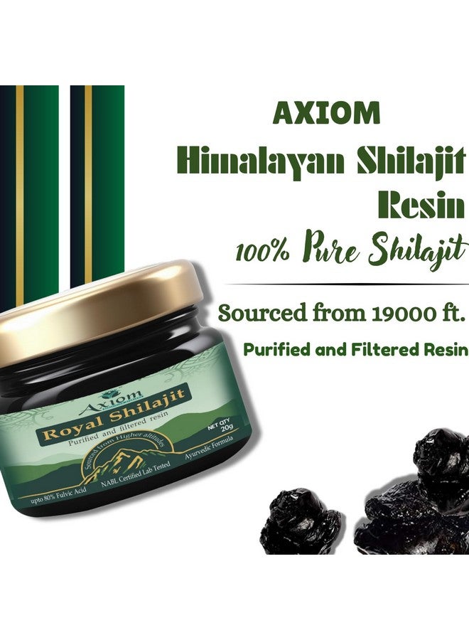 Axiom Royal Shilajit/Shilajeet Resin - 20g | With 80% Fulvic Acid | Helps to Boost Stamina, Energy, Power and Testosterone Levels |100% Ayurvedic - Image 2