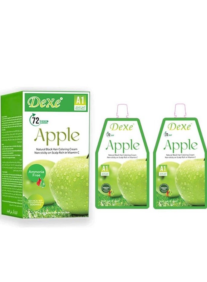 Dexe Natural black coloring cream non sticky on scalp rich 500*2  Natural black A1