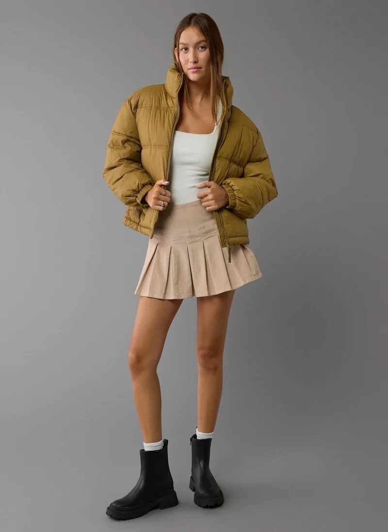 American Eagle Quilted Zip Through Puffer Jacket