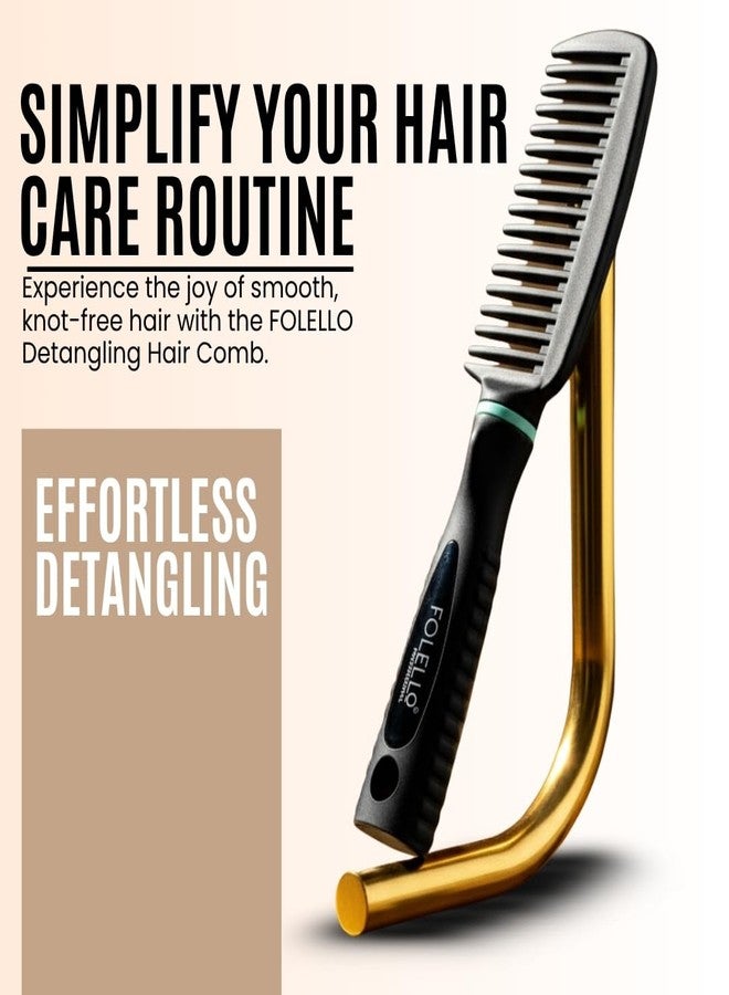 FOLELLO Premium Detangling Hair Comb for Men and Women, Wide Tooth Comb for Salon and Home Use, Detangler Comb for All Hair Types, Barber Comb, Saloon Accessories - Image 2