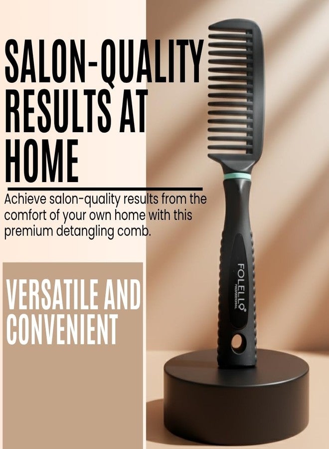 FOLELLO Premium Detangling Hair Comb for Men and Women, Wide Tooth Comb for Salon and Home Use, Detangler Comb for All Hair Types, Barber Comb, Saloon Accessories - Image 5