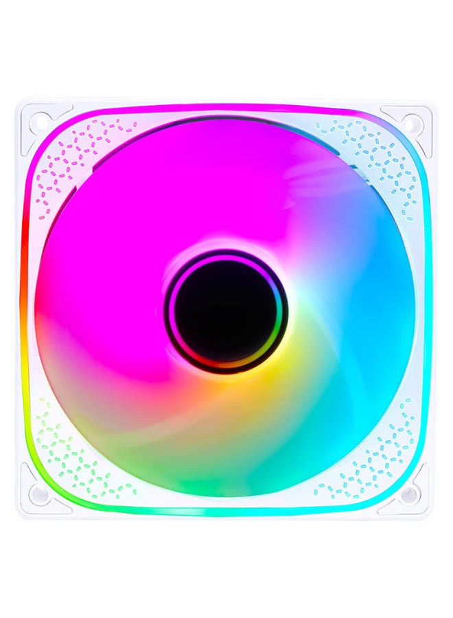 Sama Jingjie 1st Generation Pure White 12cm Case Fan, Argb Infinite Mirror Light, 5v 3p Light Synchronization, Small 4p-pwm Speed Adjustment, Hydraulic Bearing, Standard Shock-absorbing Pad - Image 2