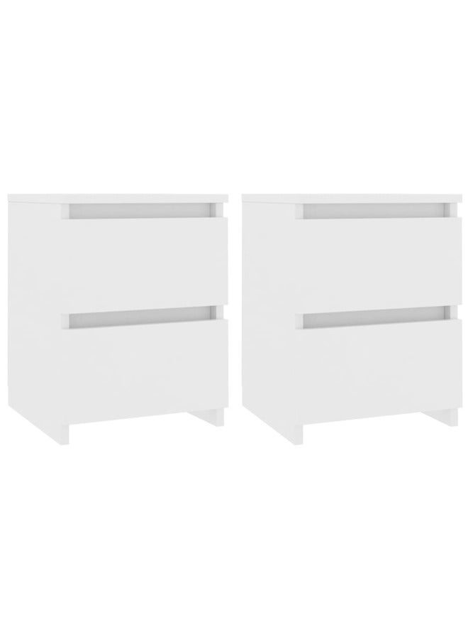 فيداكسل خزانات جانب سرير 2 ق لون أبيض 30×30×40 سم خشب صناعي 800514 - Image 1