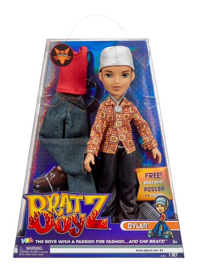 BRATZ دمية الموضة الأصلية ديلان مع 2 أزياء وبوستر - Image 1