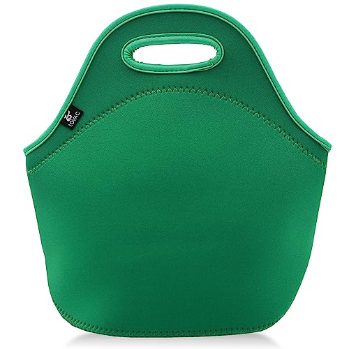 LOVAC Neoprene Lunch Bag, Thick Insulated Lunch Bag - Durable & Waterproof Lunch Tote With Zipper For Outdoor Travel Work (Green) - Image 1