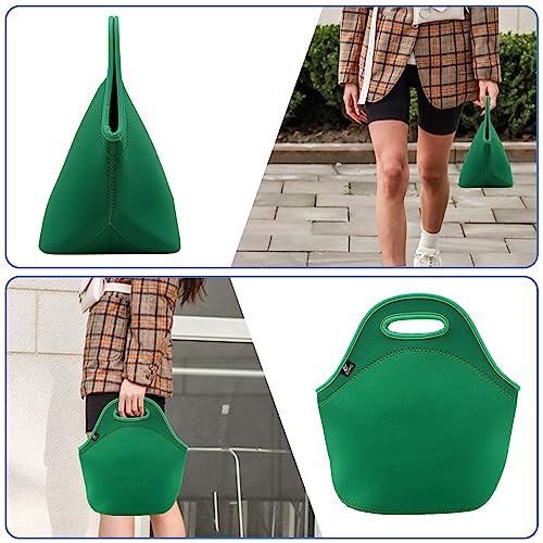 LOVAC Neoprene Lunch Bag, Thick Insulated Lunch Bag - Durable & Waterproof Lunch Tote With Zipper For Outdoor Travel Work (Green) - Image 5