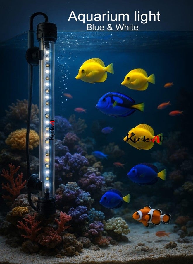 مصباح LED لحوض السمك من KickAt بطول قدمين - مصباح أنبوبي LED أبيض مقاوم للماء وقابل للغمر لحوض السمك | إضاءة موفرة للطاقة تحت الماء لتزيين حوض السمك | مصباح LED ساطع لأحواض المياه العذبة والمالحة - Image 2