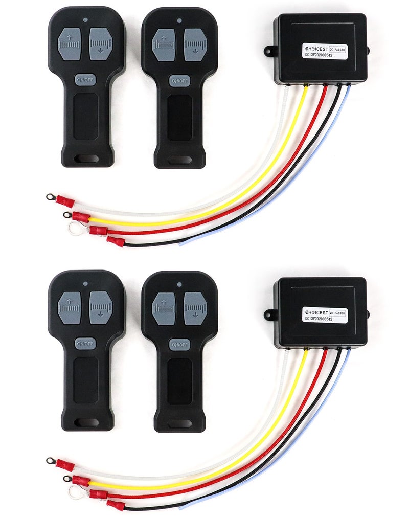QWORK 12V Wireless Winch Remote Control Kit 4 Pack Universal 5Wire Receiver System for Truck ATV SUV Winches - Image 2