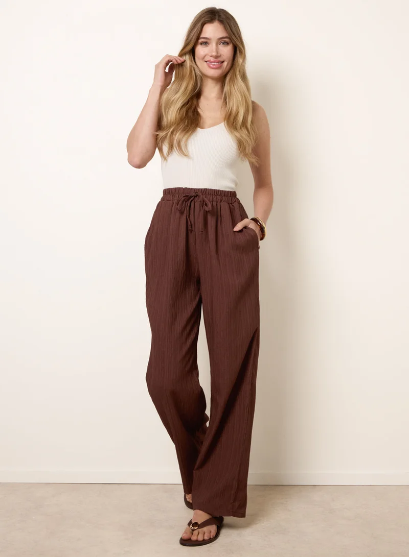 بلو فانيلا Drawstring Wide Leg Trousers