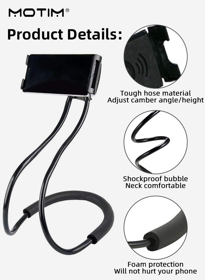 Motim Neck Mount for Phones, Neck Cell Phone Holder POV/Vlog Selfie Mount, Hand Free Phone Neck Phone Holder Phone Strap, 360° Rotating Video Recording for iPhone 16/15/14/13/12 Seires Android Phones  - Image 5