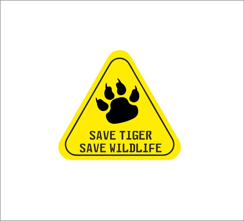 BIG FLAG BFRC 3D Embossed Bumper Stickers for All Cars Bikes Pack of 1 (Save Wildlife) (Save TIGER1) - Image 2