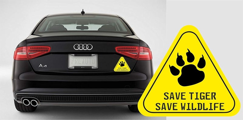 BIG FLAG BFRC 3D Embossed Bumper Stickers for All Cars Bikes Pack of 1 (Save Wildlife) (Save TIGER1) - Image 1