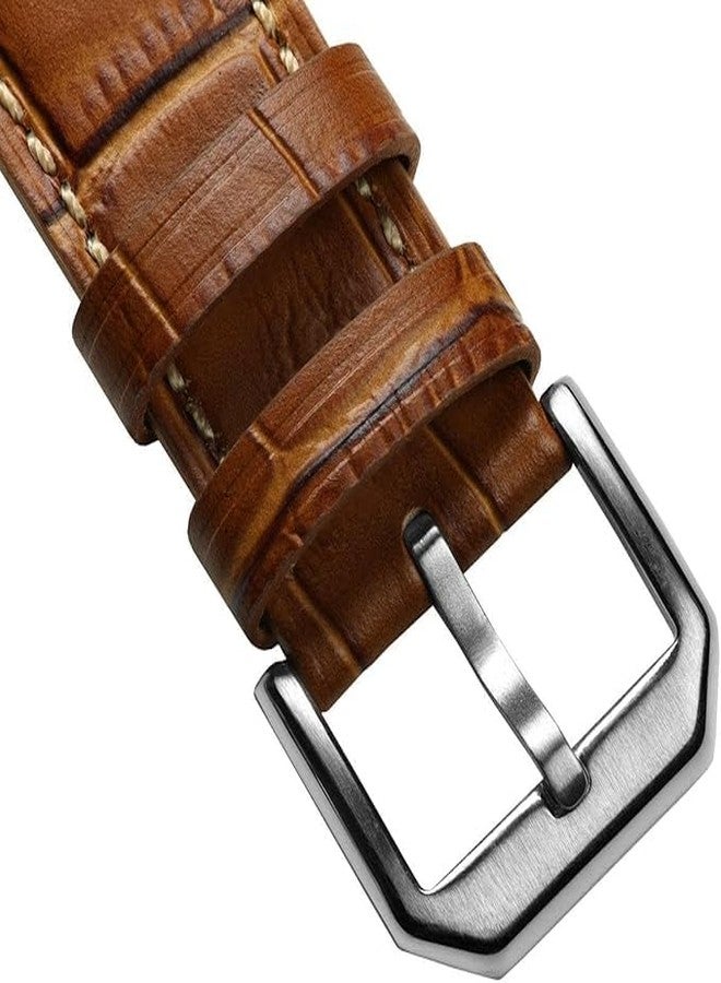 WatchGecko Carolina Gator Genuine Leather Watch Strap, Alligator-Embossed Calf Leather, Padded Design with Quick-Release Spring Bars, Multiple Colours, 20mm, 22mm, 20mm, Leather, No Gemstone - Image 3