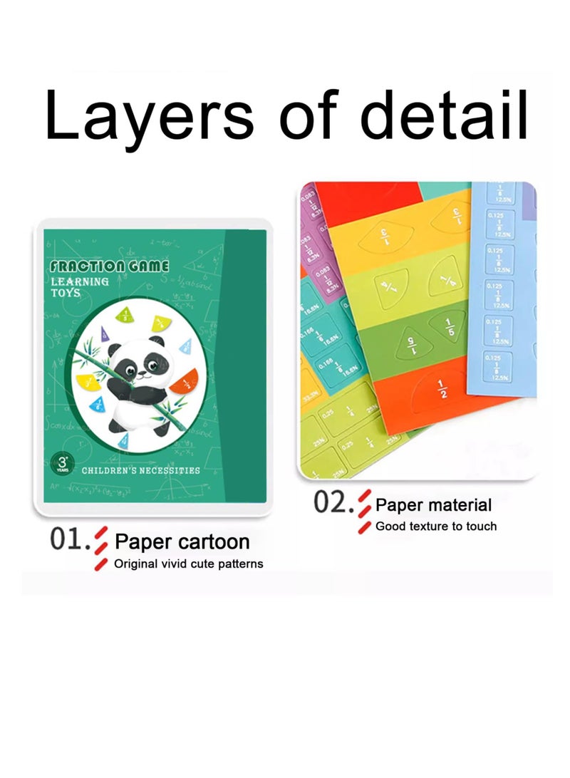 Excefore Magnetic Fraction Educational Puzzles, Magnetic Fraction Tiles & Fraction Circles with Percentages, Math Manipulatives for Elementary School, Magnetic Fraction Blocks and Fraction Circles, Green - Image 3
