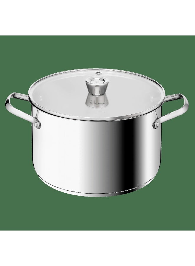 تيفال TEFAL Emotion+ XL Stockpot 32 cm + Lid | Premium Stainless Steel | 5 years Guarantee | Metal Utensil Resistant | Induction | 12 and more People | E3368555 stainless_steel 32cm - Image 1