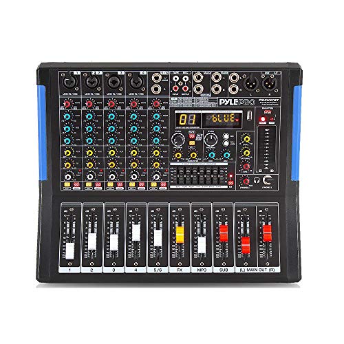 Pyle 6Channel Console Style Audio Mixer with Bluetooth DJ Sound Controller 4 XLR Combo Inputs Sub Out 48V Phantom USBA In 16 DSP Effects MP3 Player 7Band EQ PMXU67BT - Image 3