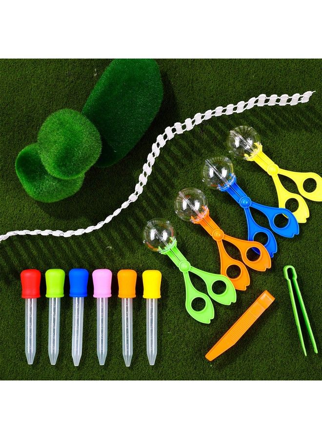 Mudder 18 Pieces Fine Motor Skill Toys Include 6 Handy Scoopers 6 Jumbo Tweezers 6 Rubber Tipped Dropper Bug Insects Catcher Science Sensory Learning Tool Backyard Outdoor Explorer Kit Skill Development - Image 5