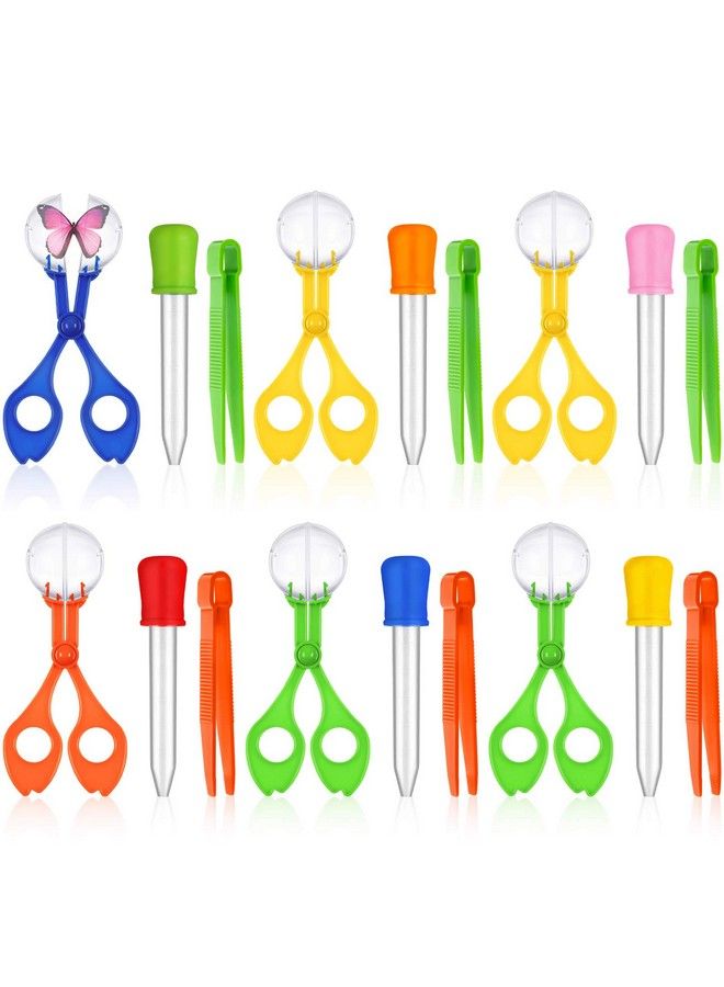 Mudder 18 Pieces Fine Motor Skill Toys Include 6 Handy Scoopers 6 Jumbo Tweezers 6 Rubber Tipped Dropper Bug Insects Catcher Science Sensory Learning Tool Backyard Outdoor Explorer Kit Skill Development - Image 2