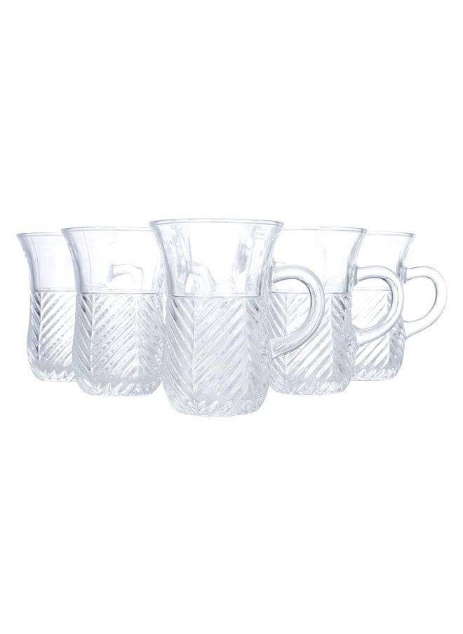 Alsaif Glass Tea Bialat Serving Set 6 Pieces Clear  - Image 1