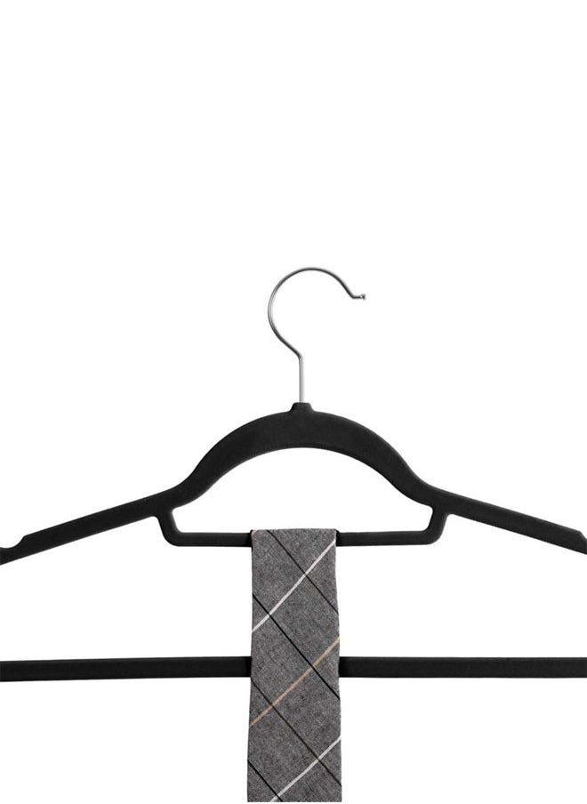 D'HOME 100-Pcs Non-Slip Velvet Suit Hangers - Ultra Thin Space Saving 360 Degree Swivel Hook Strong and Durable Clothes Hangers Hold Up-to 10 Lbs, for Coats, Jackets, Pants, Dress Clothes (100, BLACK)  - Image 4