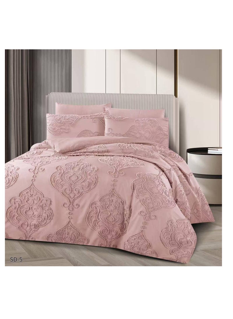 Generic King Size Duvet Set, 6 Piece, Embroidered Design, Duvet 220x240 cm, Fitted Sheet 200x200 cm, Pillow Covers 50x75 cm 