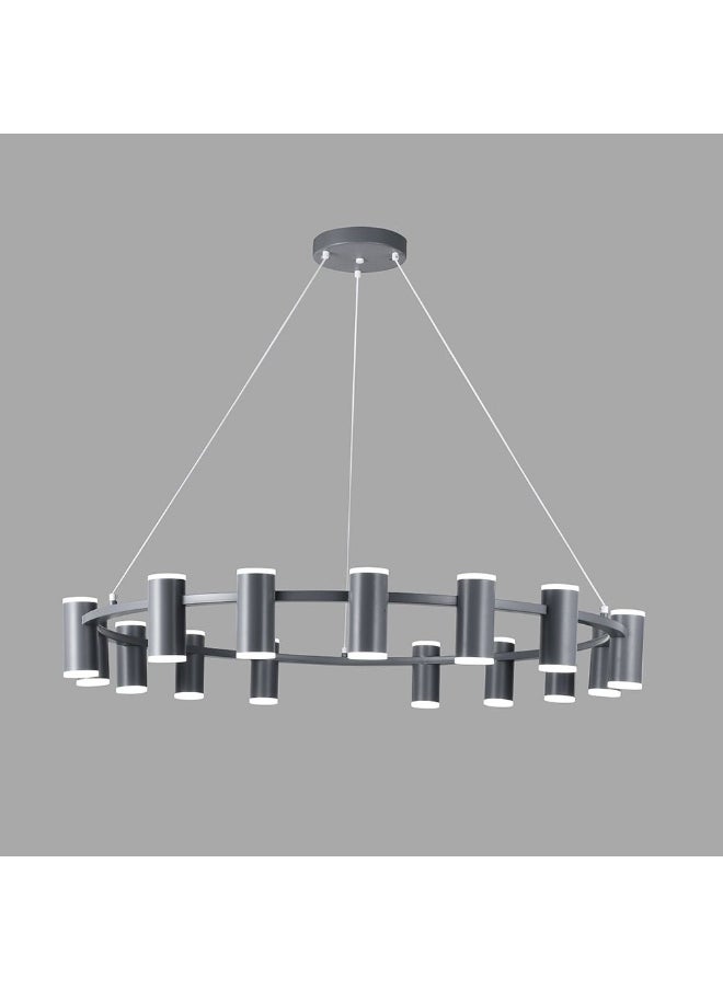 DANUBE HOME Danube Home Luca Pendant Metal+Acrylic L80 Xw80 Xh15 Led Grey Bh1036/15 | Contemporary Pendant Lamps | Hanging Lanterns | Modern Design Indoor Lighting For Bedroom Dining Living Room  - Image 2
