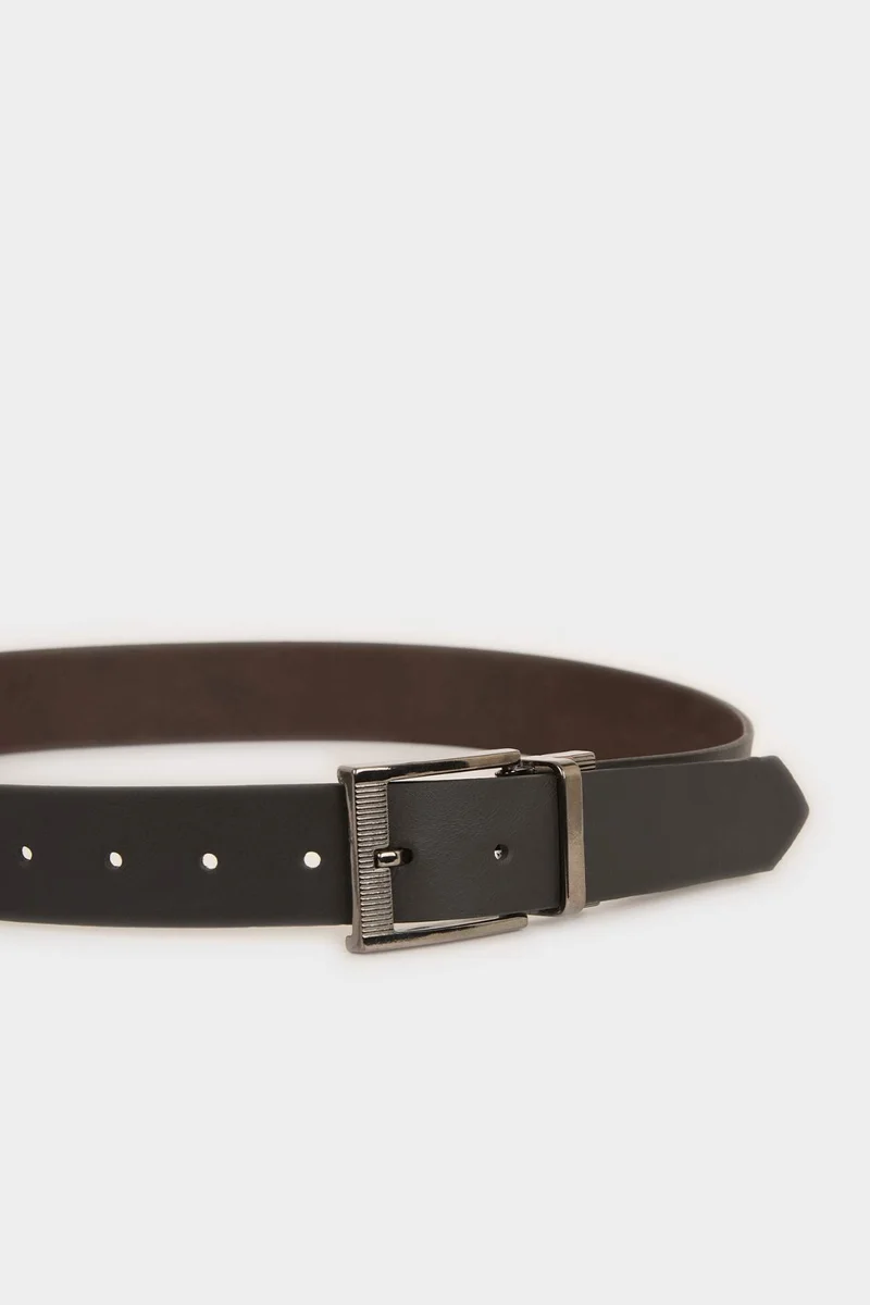 ديفاكتو Man Rectangle Clasp Faux Leather Jean Belt