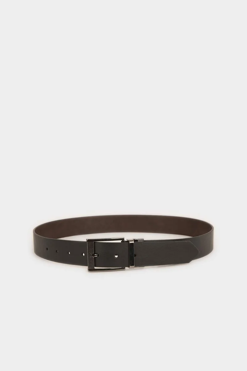 ديفاكتو Man Rectangle Clasp Faux Leather Jean Belt