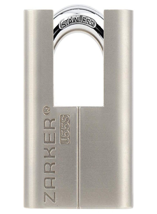 Zarker J55S keyed Padlock, Heavy Duty Stainless Steel Shackle Lock, Waterproof and Rustproof Storage, Warehouses, Garage, Outdoors, 1-Pack - Image 3