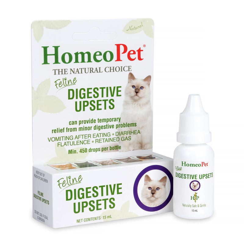 HomeoPet Feline Digestive Upsets, Natural Cat Digestive Support, Digestive Supplement for Cats, 15 Milliliters - Image 1