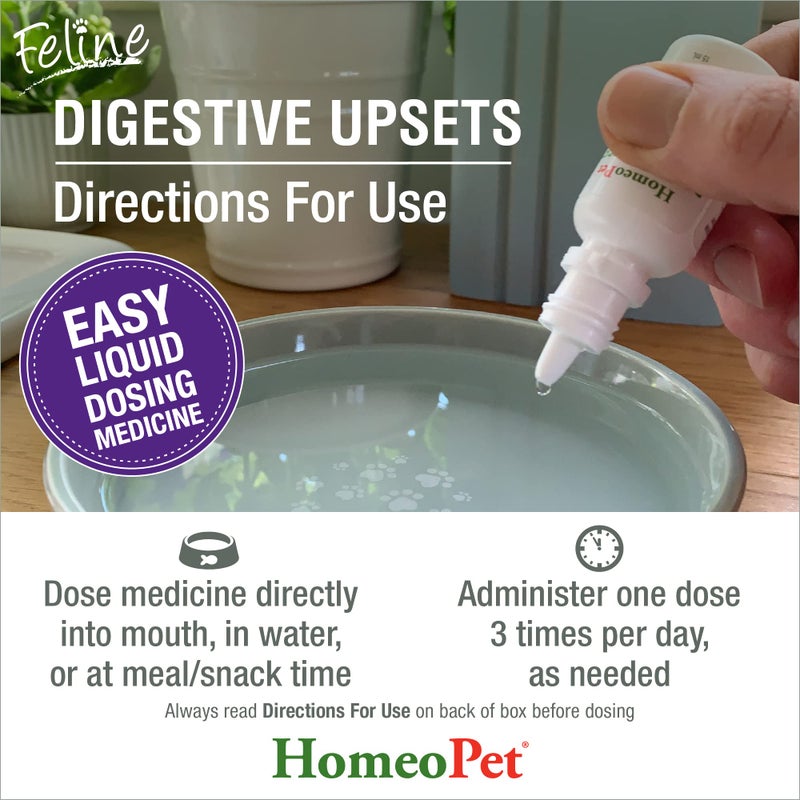 HomeoPet Feline Digestive Upsets, Natural Cat Digestive Support, Digestive Supplement for Cats, 15 Milliliters - Image 5
