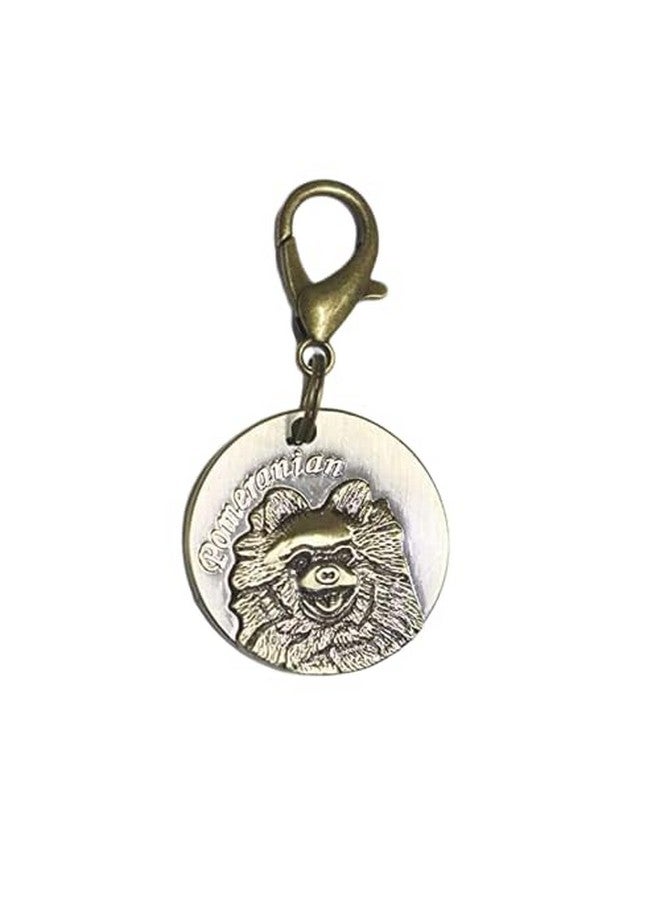 طوق ذهبي عتيق للحيوانات الأليفة، علامة نحاسية دائرية مستوردة، طوق للجراء والكلاب (صغير، تصميم 05) - Image 1