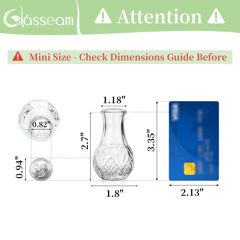 Glasseam Small Bud Vases for Centerpieces: 20PCS Mini Clear Glass Vase Set for Flowers Decor Wedding Party Baby Shower Dining - 2.7" Tiny Table Decorations Centerpiece - Image 4