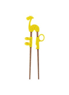 Cute Children Chopsticks Cartoon Learning Reusable Training Baby Products (Yellow Giraffe)