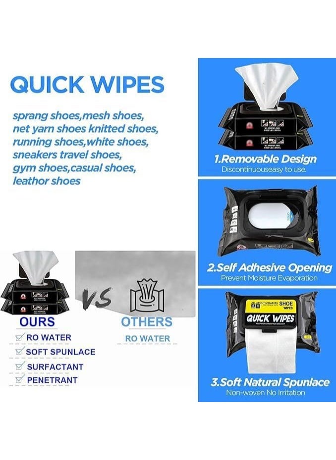 URbantin Quick wipes shoe 3 Pack 90 Pcs cleaner sneaker shoe wipes for white sneakers Wipes for men and women Disposable  - Image 5