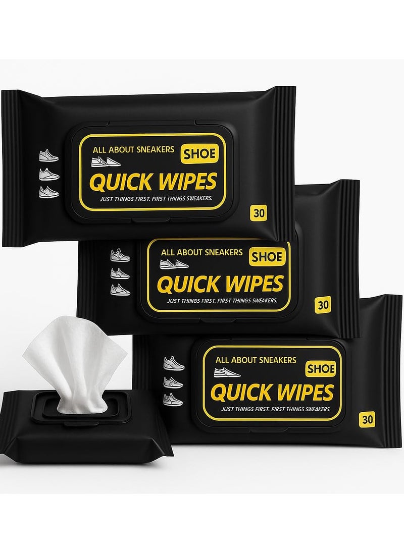 URbantin Quick wipes shoe 3 Pack 90 Pcs cleaner sneaker shoe wipes for white sneakers Wipes for men and women Disposable  - Image 1