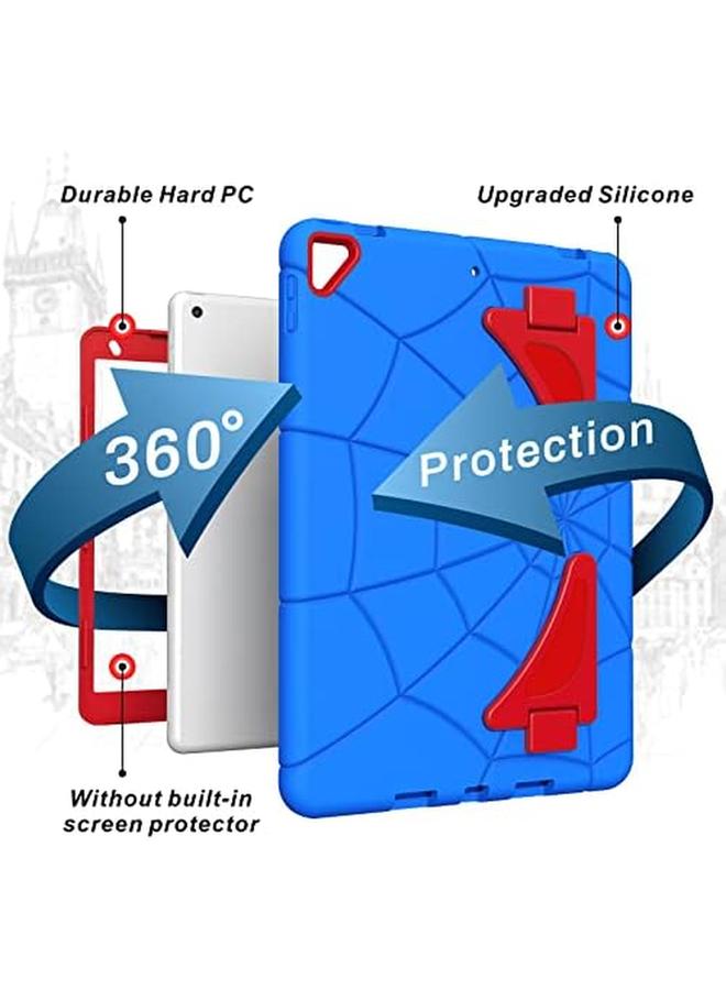 erorex Kids Case For iPad 9Th 8Th 7Th Generation (10.2 Inch 2021 2020 2019) Heavy Duty Shockproof 3 Layer Rugged Protective Cover With Stand For Children Boys Girls Blue Plus Red  - Image 3