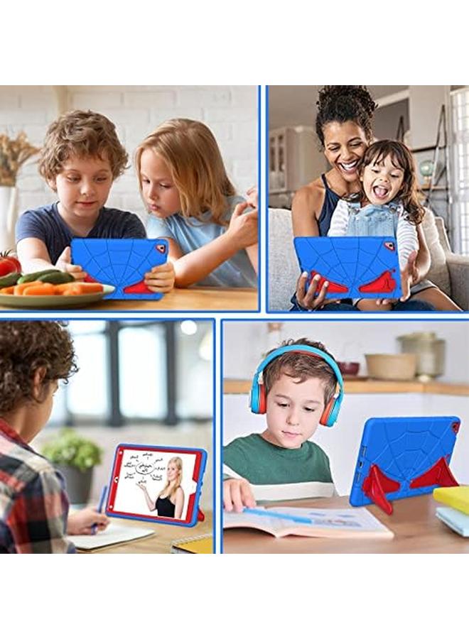 erorex Kids Case For iPad 9Th 8Th 7Th Generation (10.2 Inch 2021 2020 2019) Heavy Duty Shockproof 3 Layer Rugged Protective Cover With Stand For Children Boys Girls Blue Plus Red  - Image 5