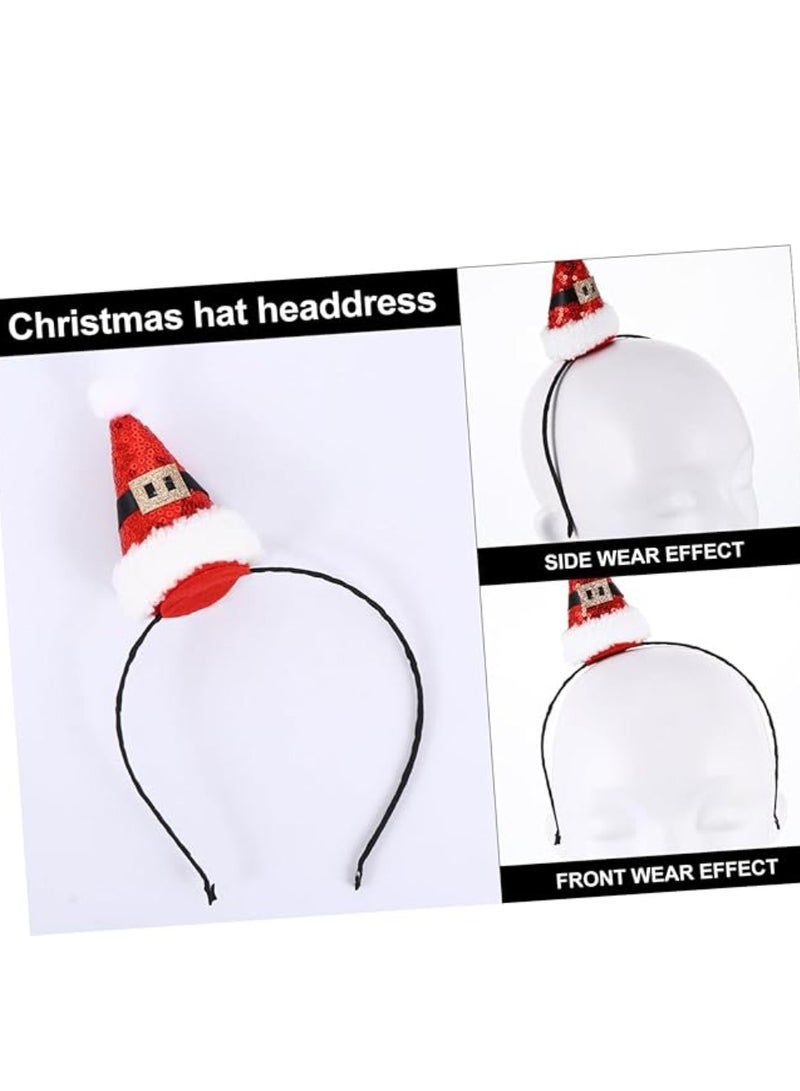 ThePartyPopper Pack of 3 Christmas Santa Hat Headband For Christmas Parties Costume Hair Bands - Image 3