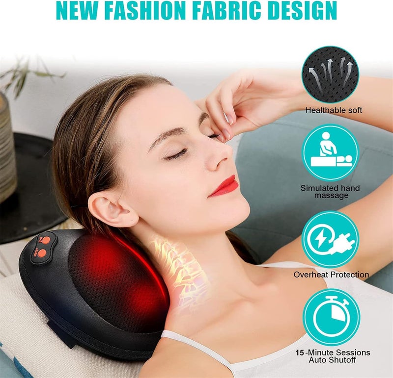 Shiatsu Back Neck Massager with Heat - Electric Massage Pillow for Muscle Pain Relief - Image 3