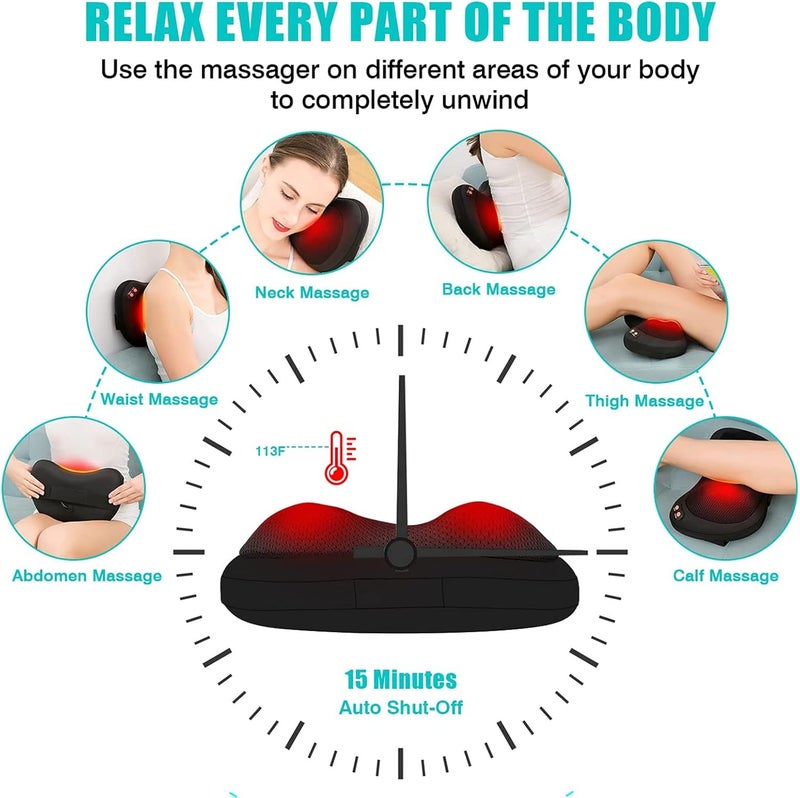 Shiatsu Back Neck Massager with Heat - Electric Massage Pillow for Muscle Pain Relief - Image 5