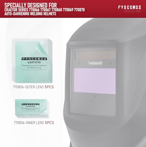 FYSCEMZZ 10PCS - 770856 Replacement Welding Helmet Clear Lens Kit for Inner and Outer Protective - Image 2