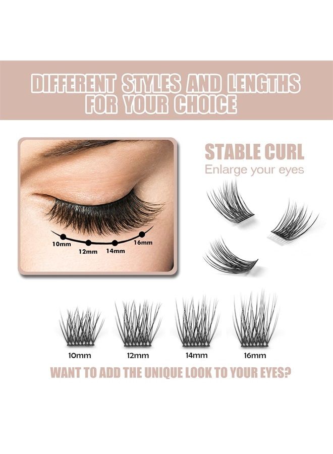 EASITENSION DIY Eyelash Extension, 3D Effect Glue Bonded Band Individual Lash 12 Clusters Volume Lashes Set, Home Eyelash Extension, C curl Lashes Pack(12MM) - Image 3
