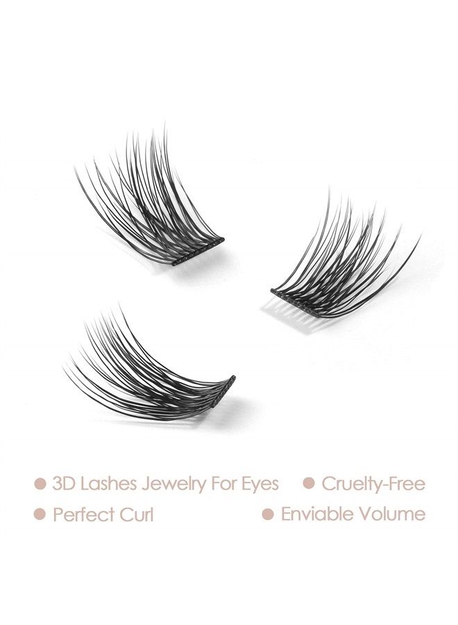 EASITENSION DIY Eyelash Extension, 3D Effect Glue Bonded Band Individual Lash 12 Clusters Volume Lashes Set, Home Eyelash Extension, C curl Lashes Pack(12MM) - Image 5