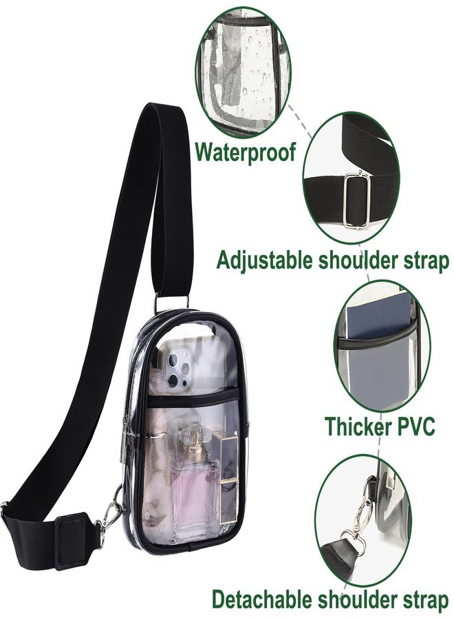 Cizenal Women's Clear Bag for Stadium Events, Clear Crossbody Bag Stadium Approved, Small Clear Purse Bag, Concert Transparent Bag, Black - Image 4