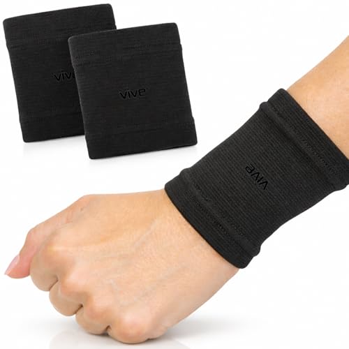 Vive Wrist Compression Sleeves for Women Men Pair Elastic Support Wristband for Pain Relief Circulation Wrist Support for Carpal Tunnel Arthritis Tendonitis Great for Sports Injury - Image 1