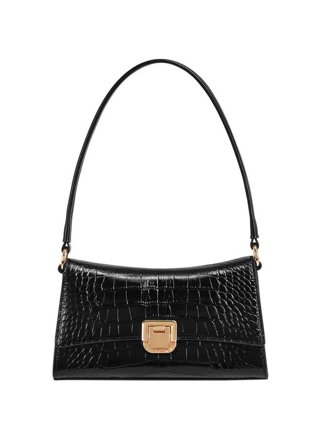 Mood Fajun Underarm Bag, Crocodile Pattern Top-grain Leather, Shoulder Light Luxury Commuter Crossbody Bag, New Year Birthday Gift For Wome